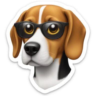 Beagle wearing sunglasses sticker