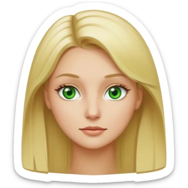 Blonde hair green eyes slim face beautiful woman sticker