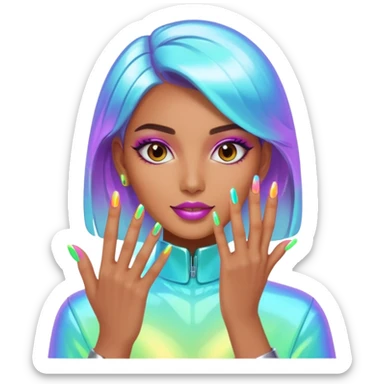 futuristic nail artist sticker