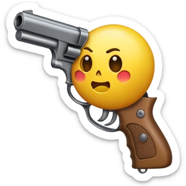 Emoji jaune qui se tire une balle de pistolet dans la tête et meurt sticker