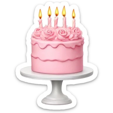 Bday cake light pink sticker