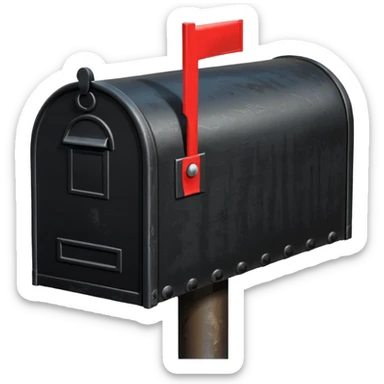 black mailbox with №90210 on black post sticker