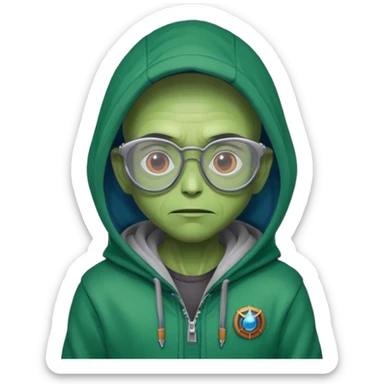 alien wear hoodie and glasses in guardian of the galaxy sticker