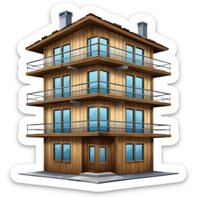 cheap poor house in between luxury apartament buildings sticker