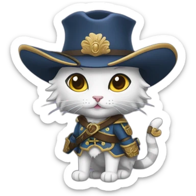 musketeer female cat sticker