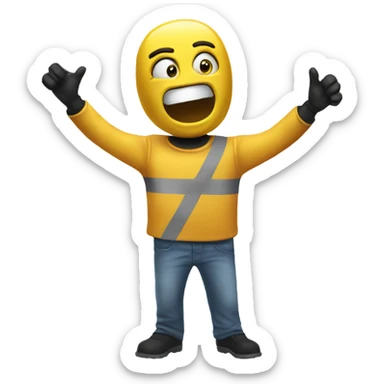 Crash dummy cheering sticker