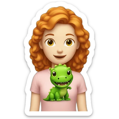 ginger-girl-with-green-dinosaur” sticker