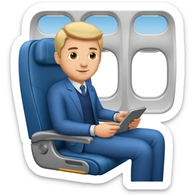 man passanger in plane seat sticker