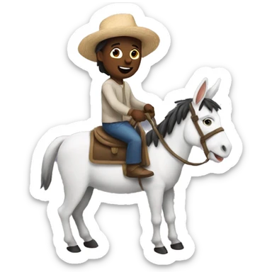 Me riding a donkey sticker