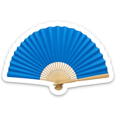 blue paper hand fan sticker