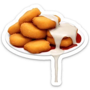 Sauce dripping of chicken nuggets  sticker