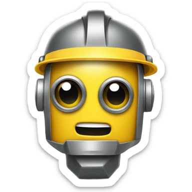 i want an emoji of a yellow robot but with a construction hat sticker