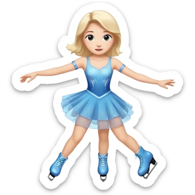 buz pıstının ustunde kayan,yarısma ıcın elbıse gıymıs ve artıstık hareketler yapan kadın emojısı  sticker