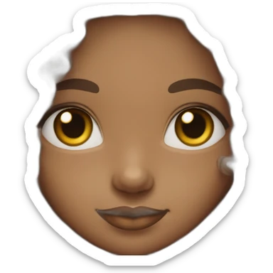 Mixed girl /curly long hair black light / with brown and slanting eyes  sticker