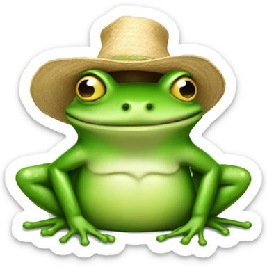 Frog with strawhat sticker