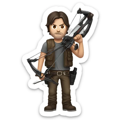 daryl dixon whit a crossbow sticker