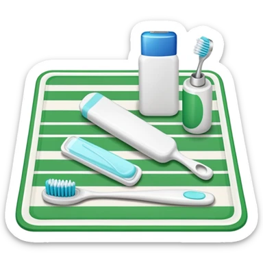 Toothbrush and toothpaste with  green Salah mat sticker