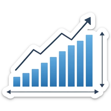 napravi analytics koji ide ravno i odjednom raste na gore sticker
