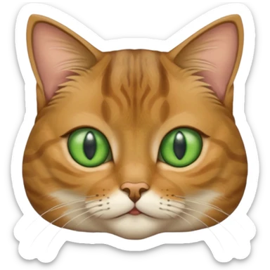 Ears Folded Mackerel Tabby Green Eyes Scotch Fold Cat sticker