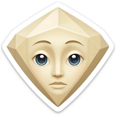 diamond shape carved from ivory. square tilted 45 degrees. head on view sticker