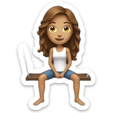 woman with Long brownn Hair on a swing sticker