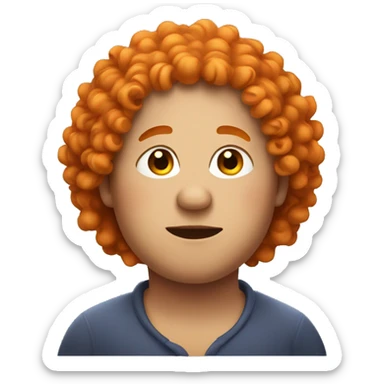 Big fat person with orange curly hair sticker