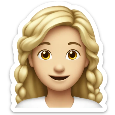 smiling girl in white dress Shows the class with his thumb sticker