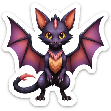 Noivern-Noibat-Torracat-Lykoi-fusion sticker