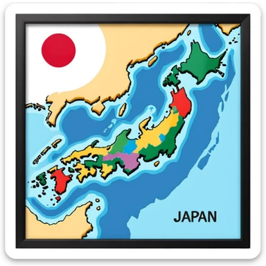 japan county map sticker