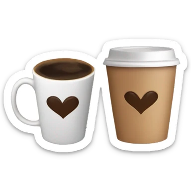 Love with coffee emoji  sticker
