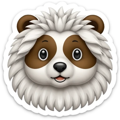 Mache einen Waschbären der PomPons in der Hand hält. sticker