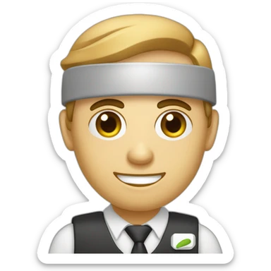 employé d'hotel qui loupe une marche sticker