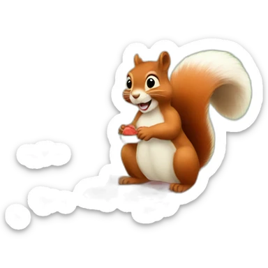 Squirrel picnic sticker