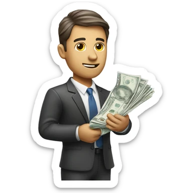 financial manager with a bill in his hands sticker