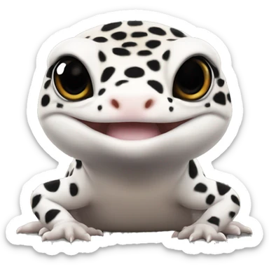 leopard gecko white and black  sticker