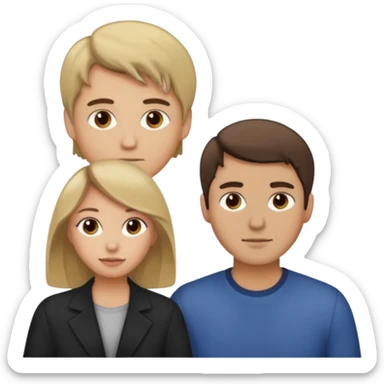 couple male dirty blonde hair female dark brown hair sticker