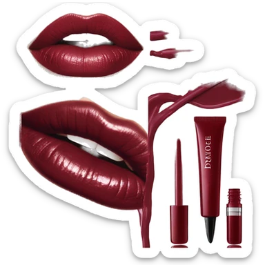 dark red Dior lip gloss sticker