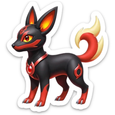 Shiny Gothic Exotic Futuristic Umbreon-Houndoom-Genesect-Torracat-Pokémon-Fakémon-hybrid-creature sticker