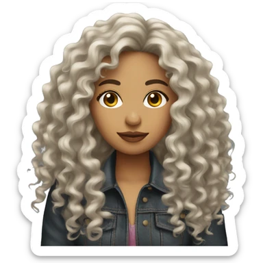 Latina photographer long curly hair sticker