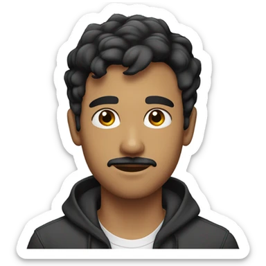 22 years old boy with short facial hair and a mustache with medium dark hair sticker