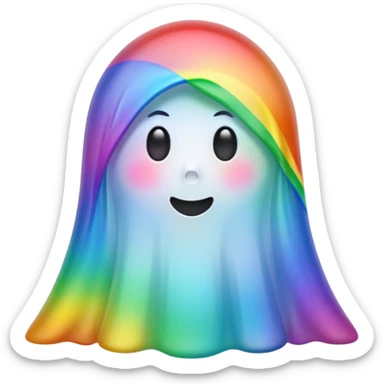 ghost with rainbow colors sticker