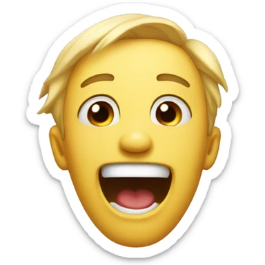 Laughing loud but also crying underneath sticker