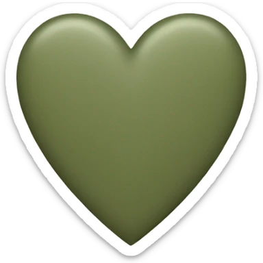 khaki green heart  sticker