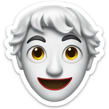 half joker half human face sticker