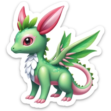 Shiny Exotic Cute Majestic Ethereal Sparkly Flygon-Sylveon-Shaymin-Meganium-Hybrid-Creature sticker