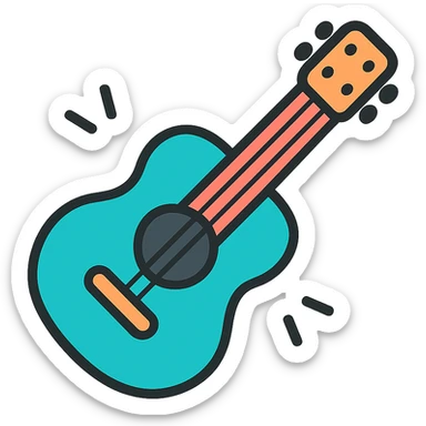 modern icon style guitar with a cool, relaxed vibe sticker