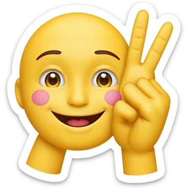 Classic emoji holding two fingers he just kissed into the air sticker