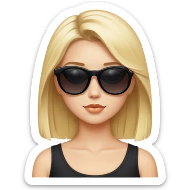 Blonde girl with medium length hair and black sunglasses  sticker
