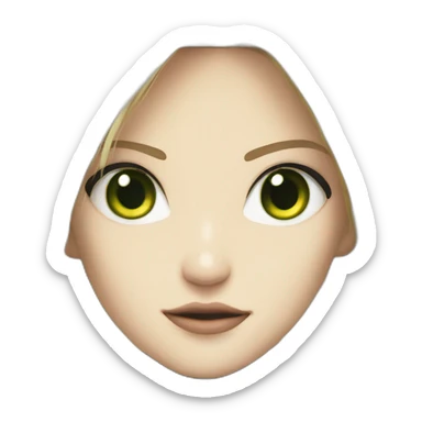 Alita battle angel blonde and green eyes anime style sticker