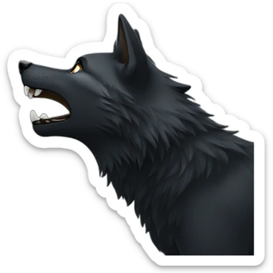 Black wolf howling  sticker